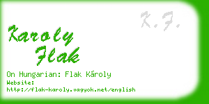 karoly flak business card